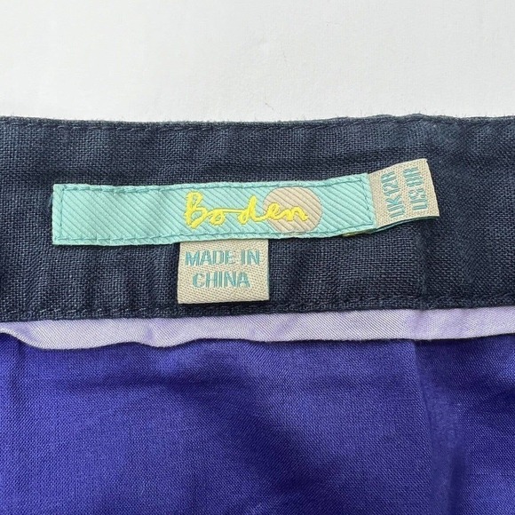 Boden Navy Blue A-line Embroidered Waves Scalloped Skirt Size 8R - Picture 5 of 10